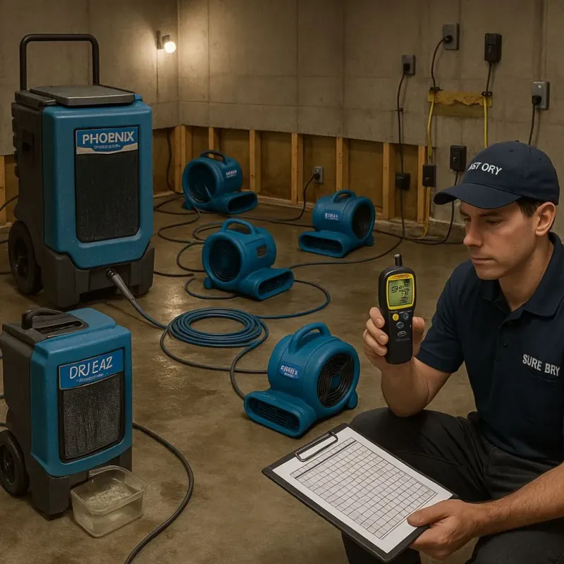 Structural Drying and Dehumidification process in Henry Fork, VA